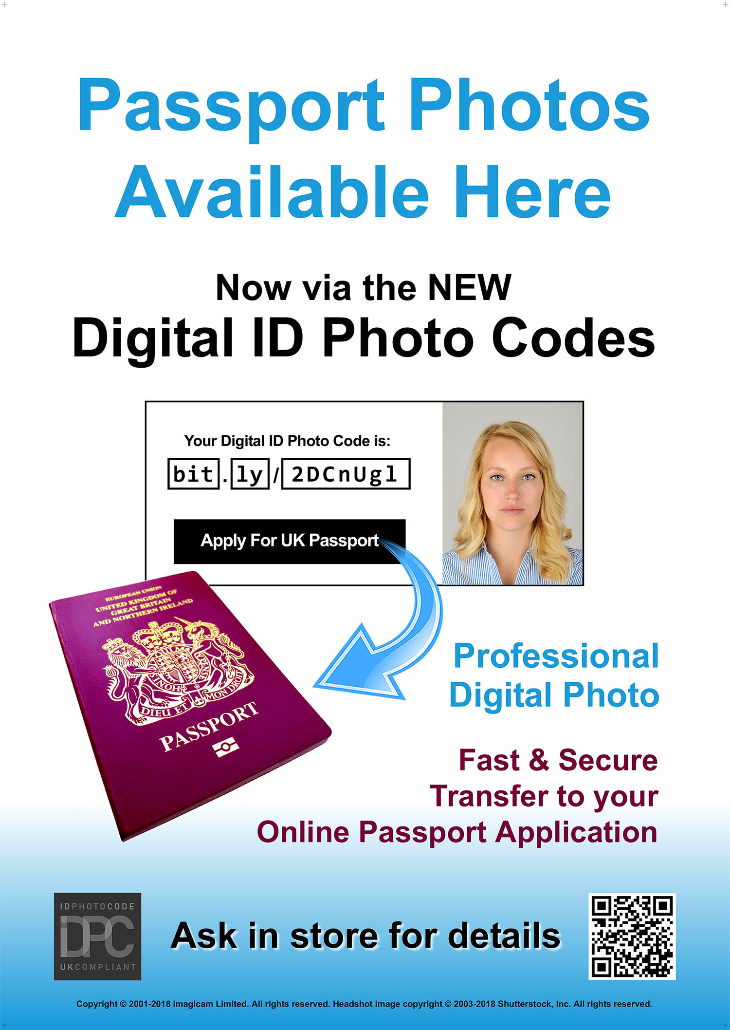 Poster promoting passport and ID photography